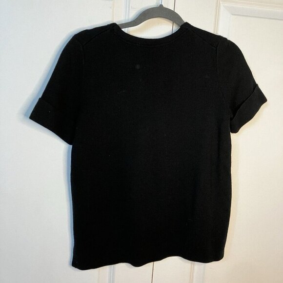 Madewell Shirt Womens Small Waffle Knit Short Sleeve Sweater Top - Picture 4 of 4